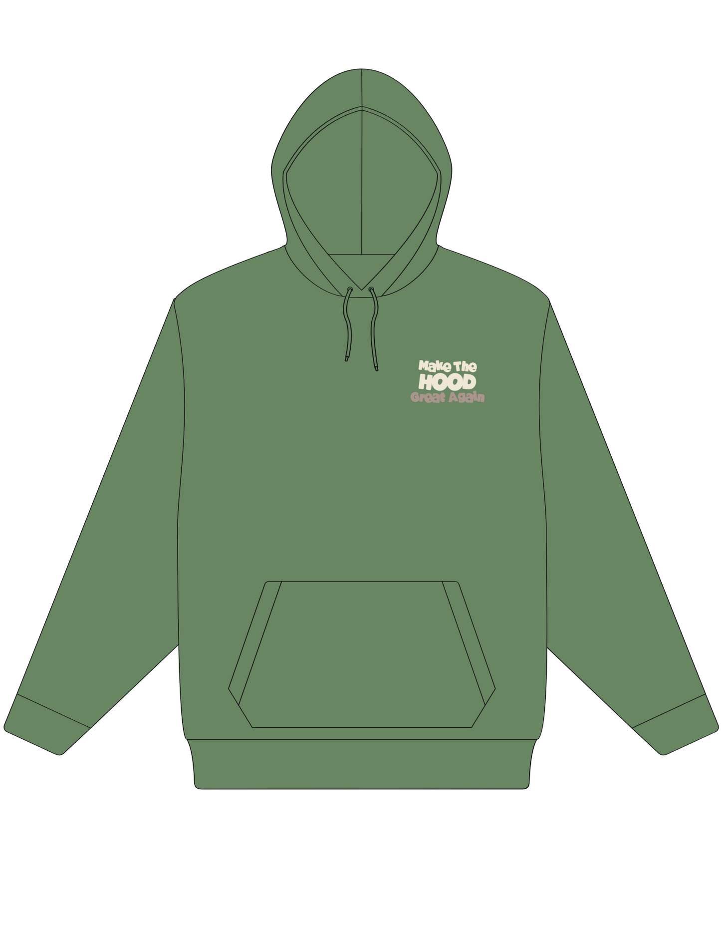 Make The Hood Great Again "Save The Hood" Hoodie - Olive Green