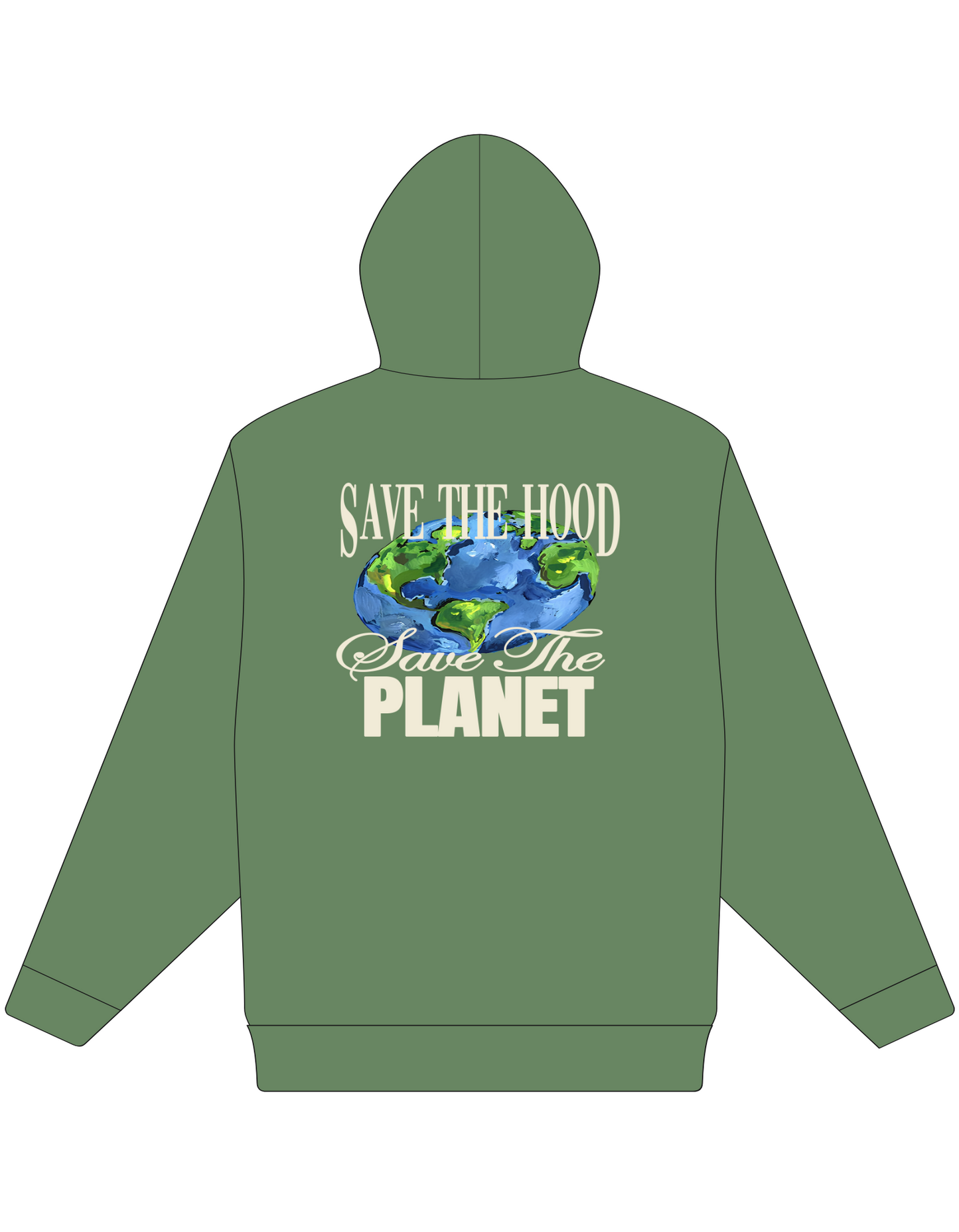 Make The Hood Great Again "Save The Hood" Hoodie - Olive Green