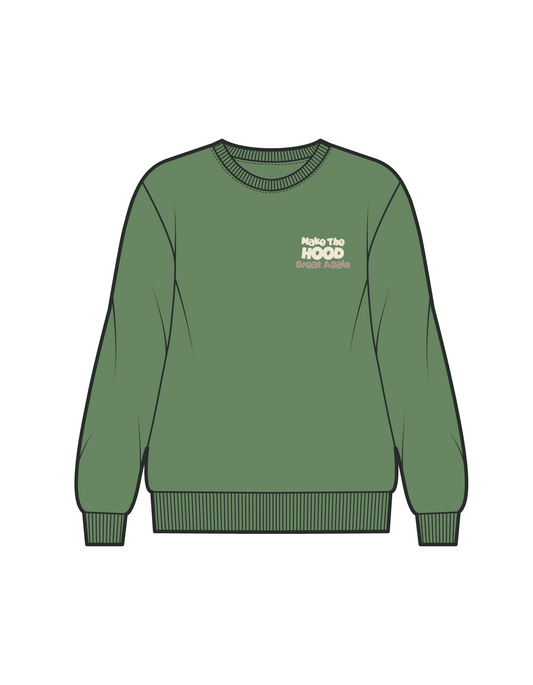 Make The Hood Great Again "Save The Hood" Crewneck - Olive Green